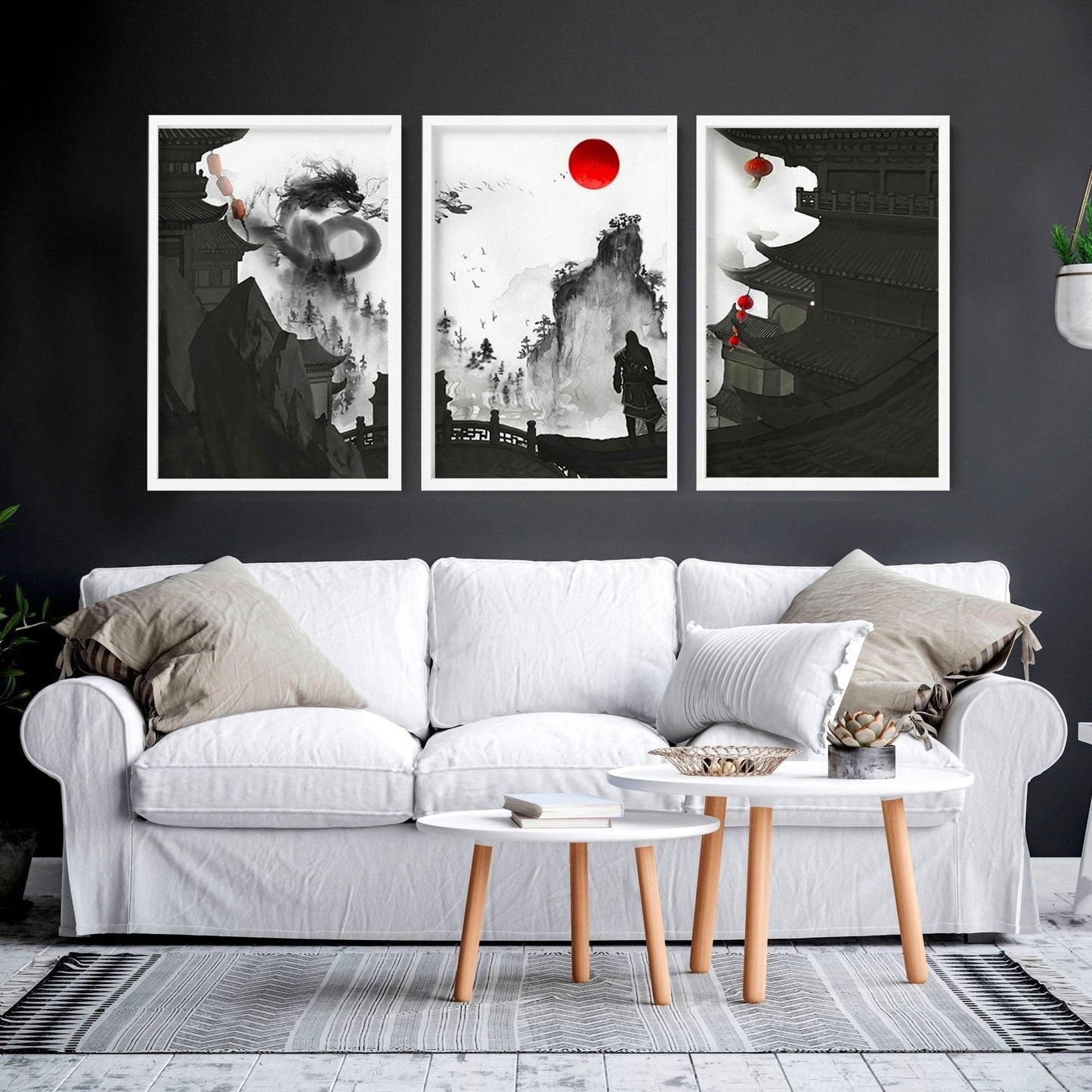 Wall art dragon | set of 3 wall art prints