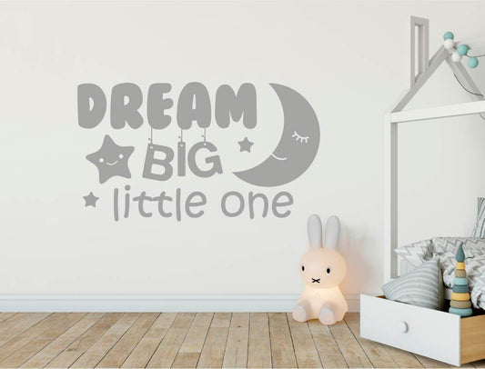 Dream Big Little One Wall Sticker – Inspirational Nursery Wall Decal for Baby