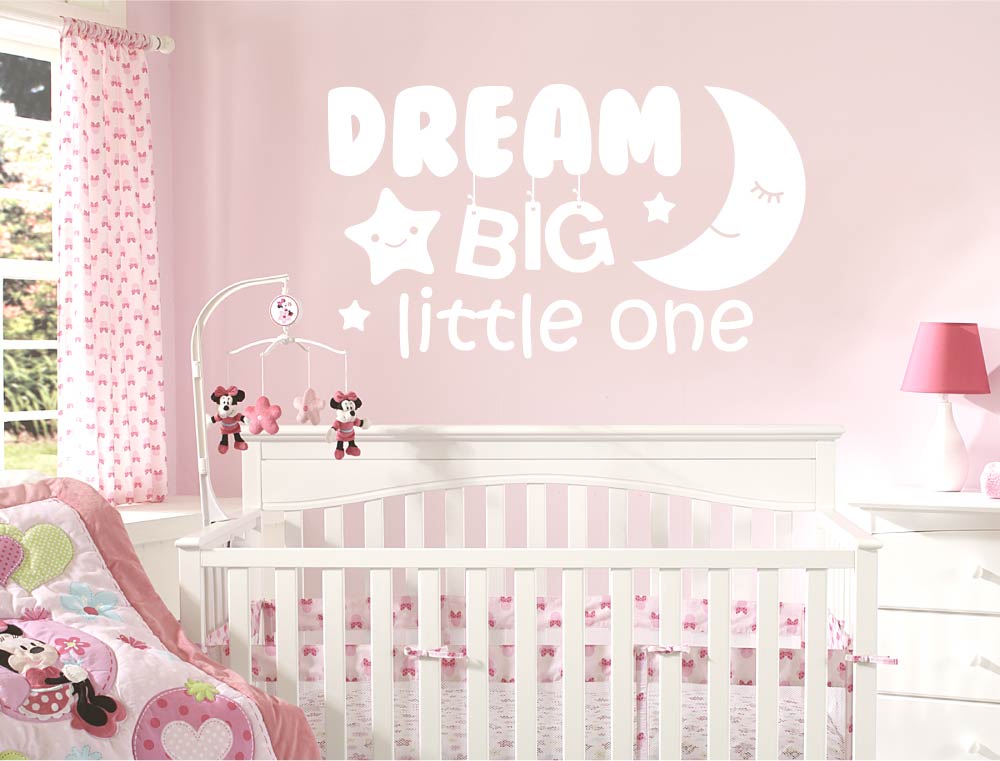 Dream Big Little One Wall Sticker – Inspirational Nursery Wall Decal for Baby