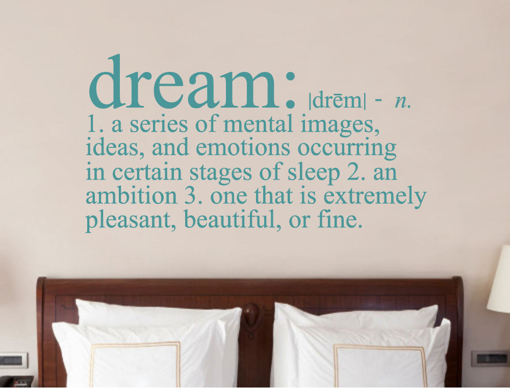 Dream definition bedroom wall sticker