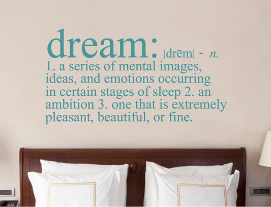 Dream definition bedroom wall sticker
