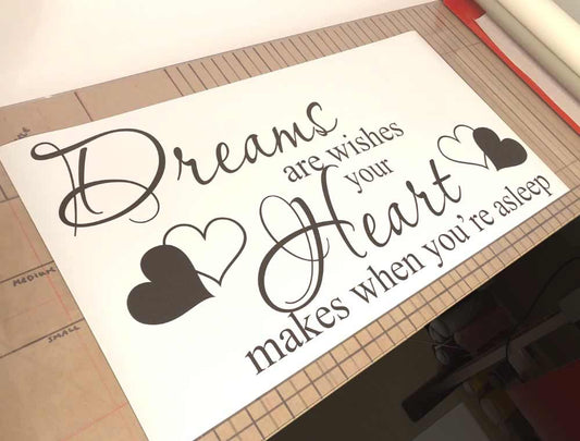 Dreams Are Wishes Wall Sticker Quote – Inspirational Bedroom Decor