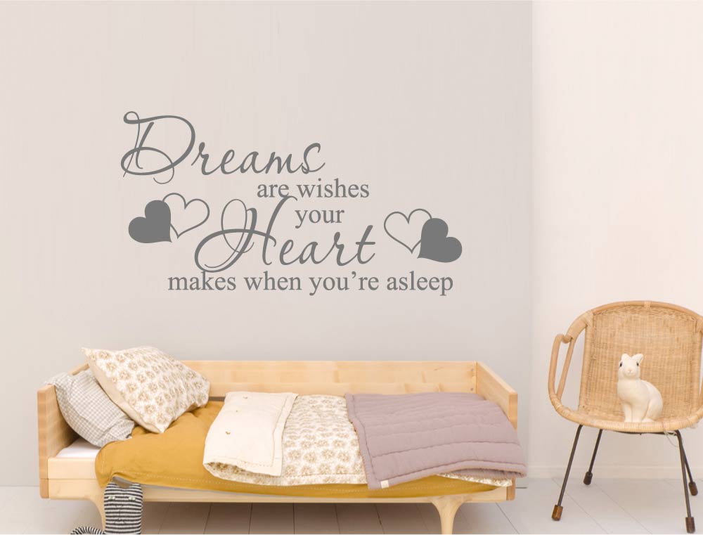 Dreams Are Wishes Wall Sticker Quote – Inspirational Bedroom Decor