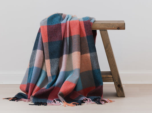 Dunira Merino Lambswool Throw - Sorbet