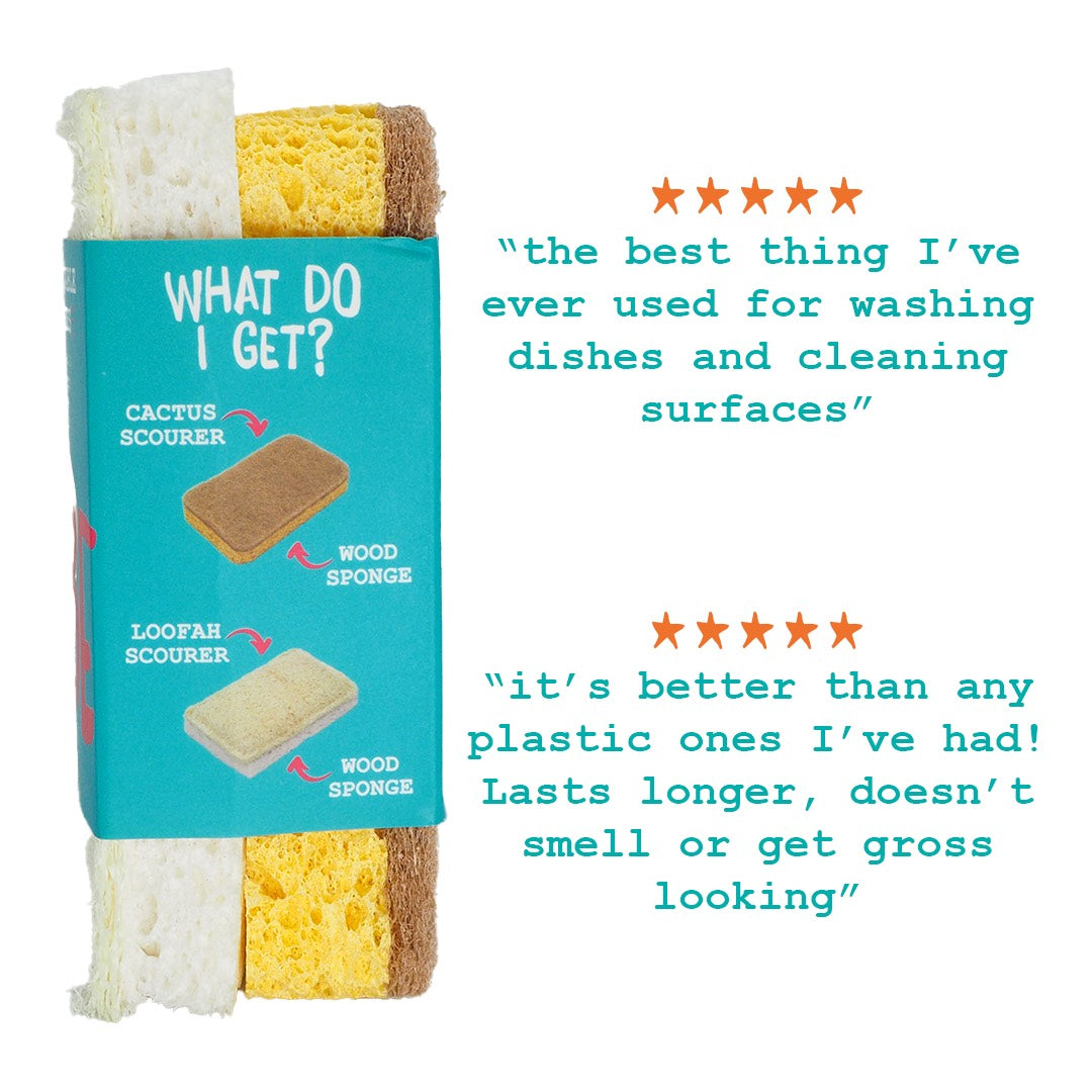 Compostable Eco-Scourers & Sponge Bundle