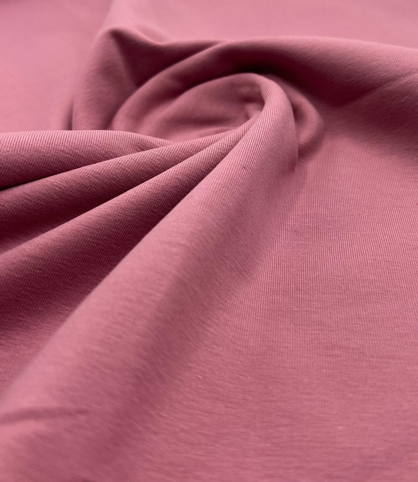 Dusky Pink Cotton Stretch Jersey 240 GSM 92/8 Lycra 4 Way Stretch