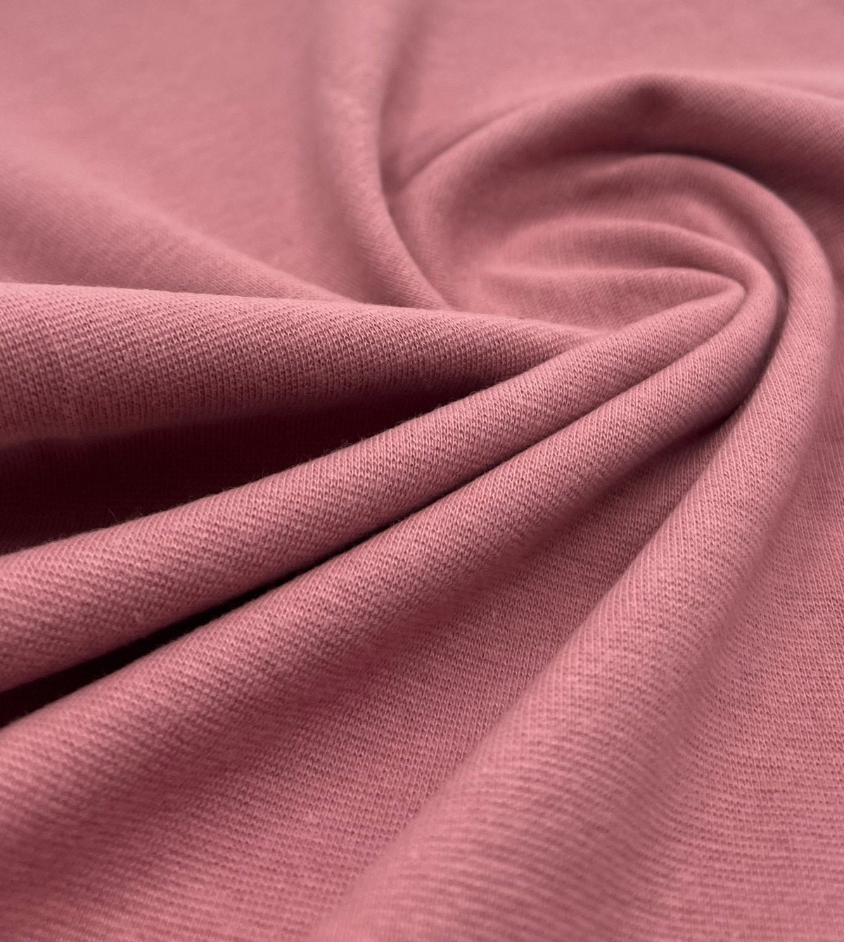 Dusky Pink Jersey Cuffing Ribbing Fabric 270 GSM Cotton Knit 70cm Wide