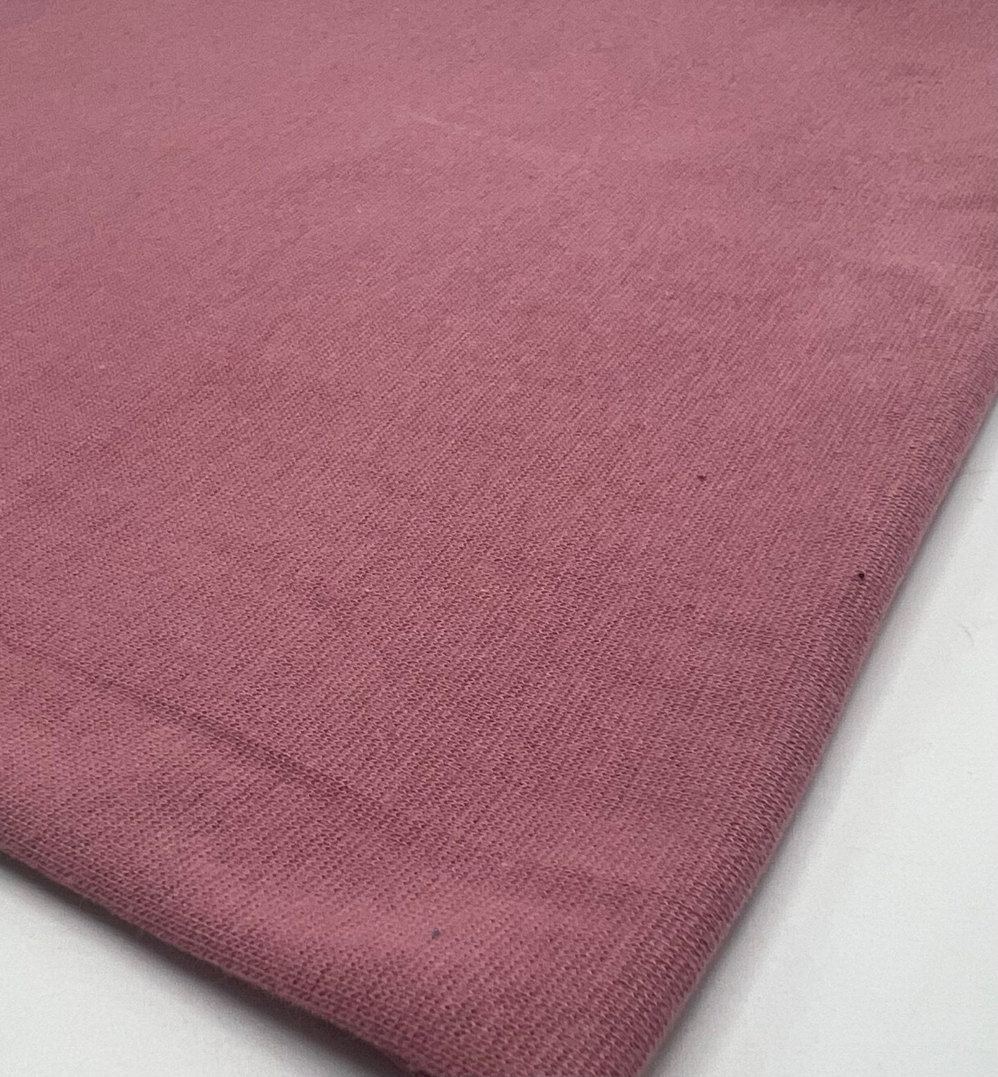 Dusky Pink Jersey Cuffing Ribbing Fabric 270 GSM Cotton Knit 70cm Wide