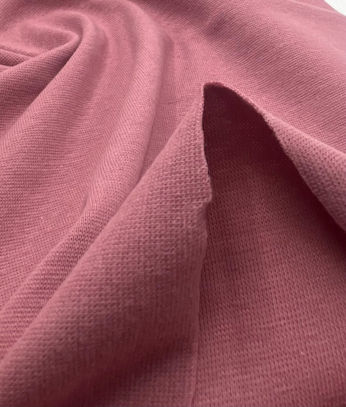 Dusky Pink Jersey Cuffing Ribbing Fabric 270 GSM Cotton Knit 70cm Wide