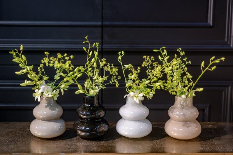 VASE SKRZYSZOW S- H16 D14 cm - TAUPE