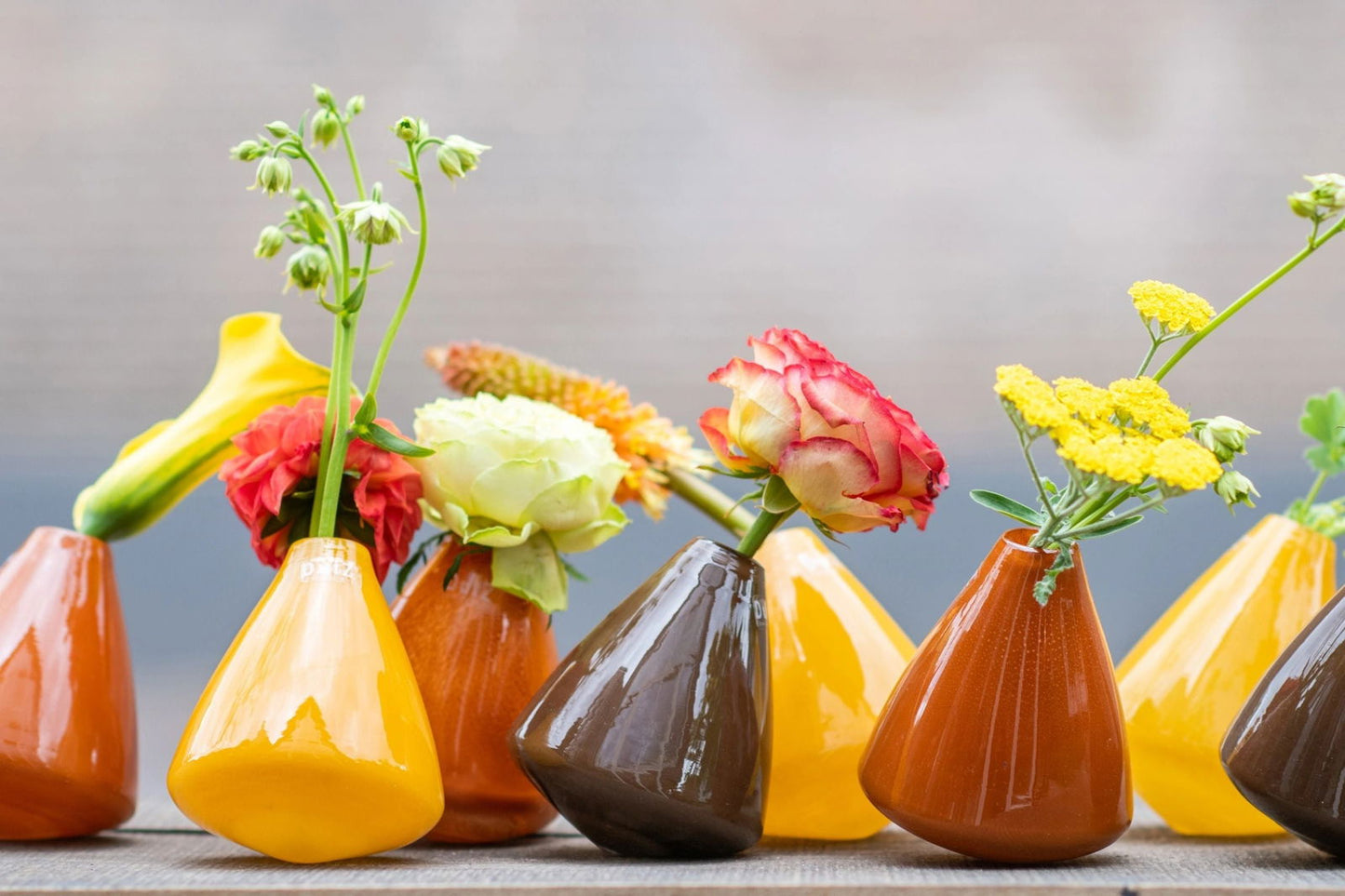 TUMBLING Vase- H12 D10 cm - WARM ORANGE