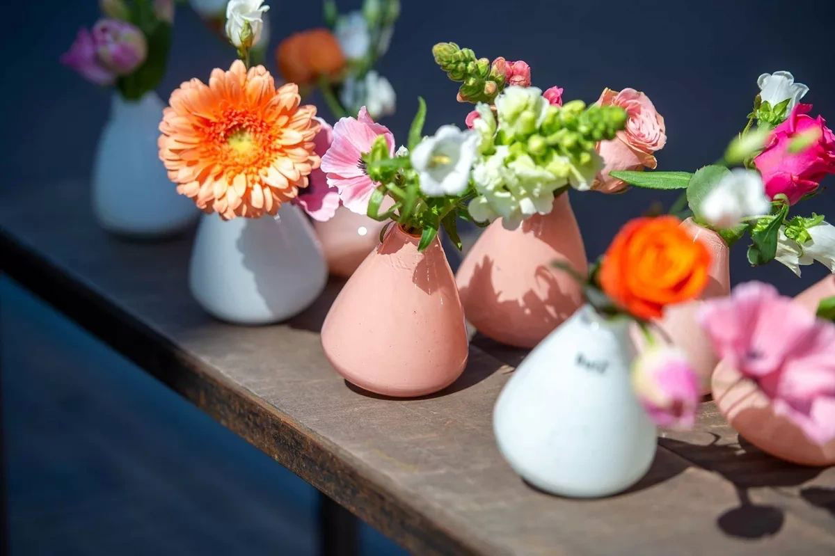 TUMBLING VASE - H12 D10 cm - GREY