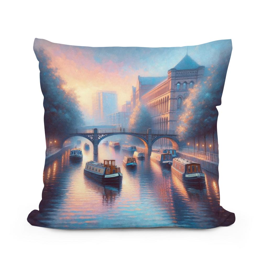 Manchester Castlefield Dusk Cotton Cushion
