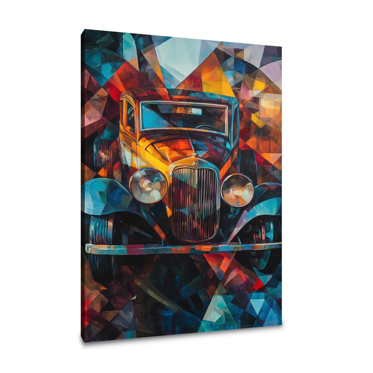 Geometric Vintage Car Canvas
