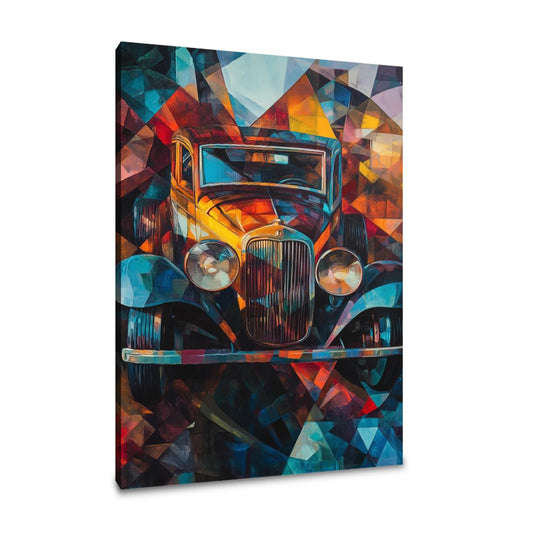 Geometric Vintage Car Canvas