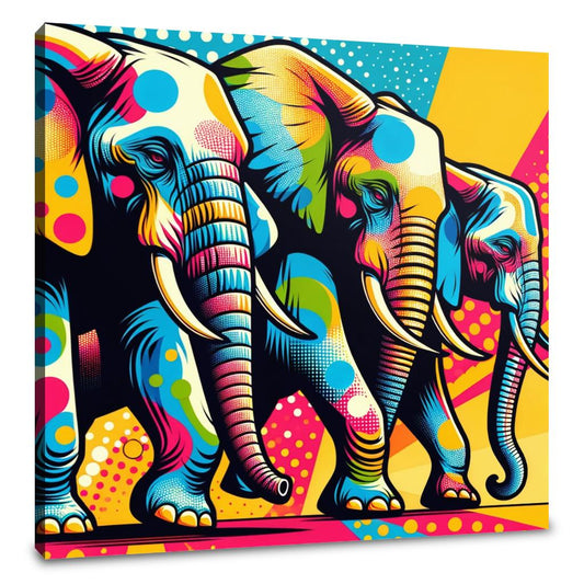 Elephant Pop Art Spectacle Canvas