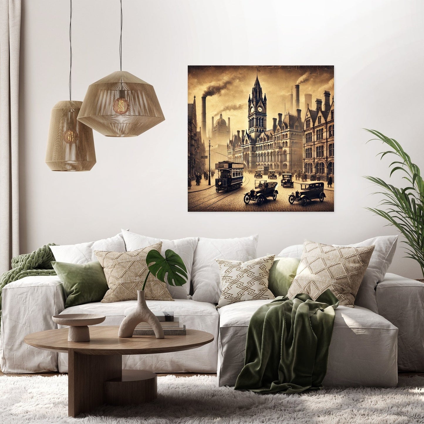 Vintage Manchester Charm Canvas