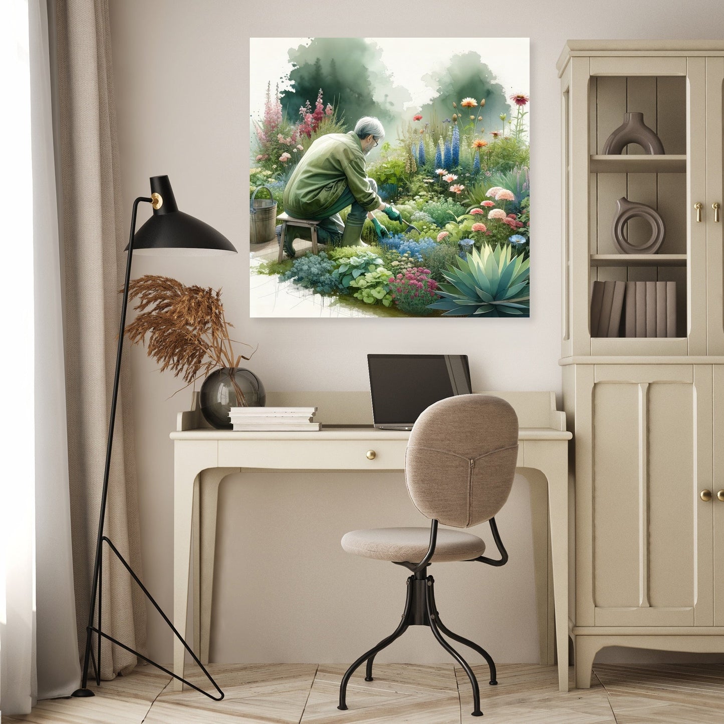Serene Gardening Canvas