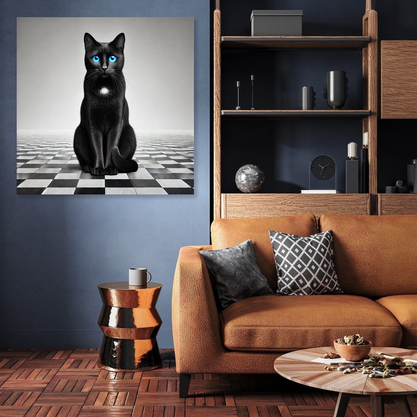 Midnight Blue Gaze Canvas