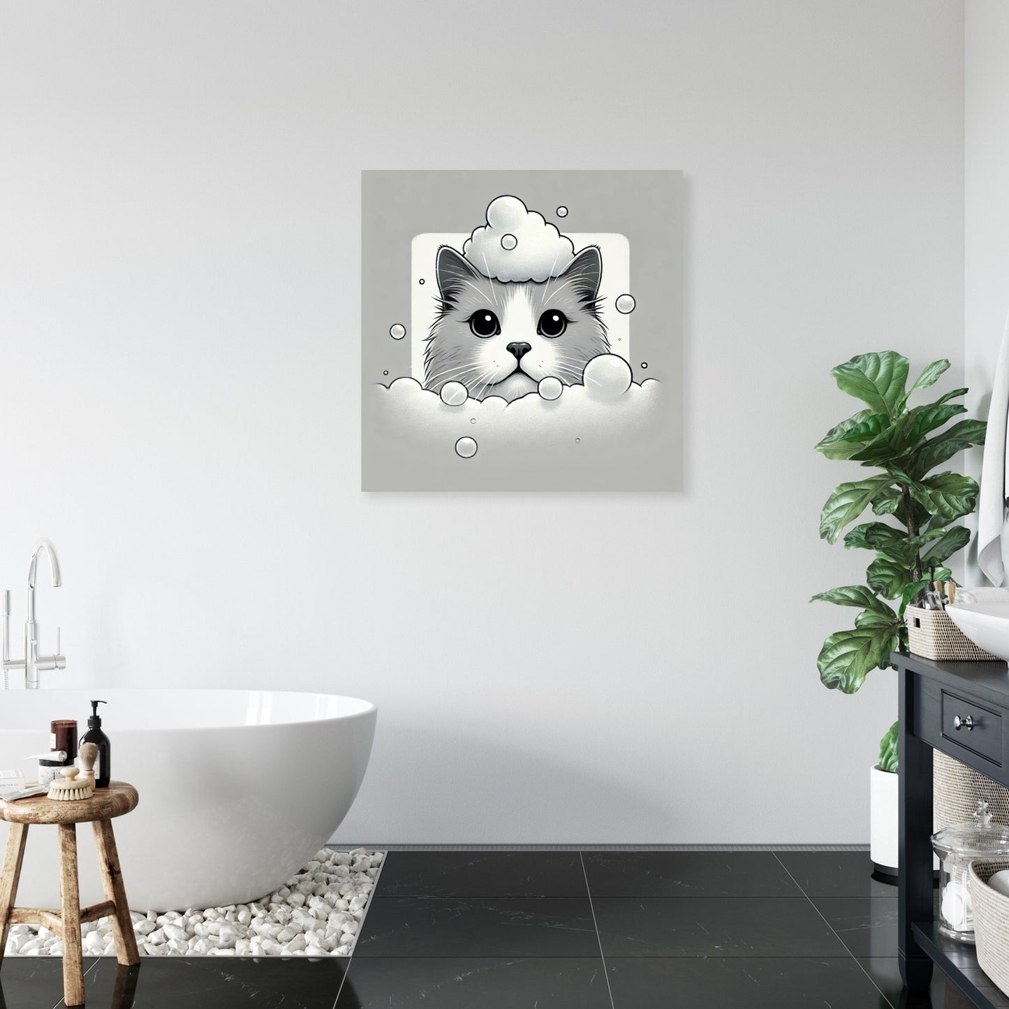 Frothy Crown Cat Canvas