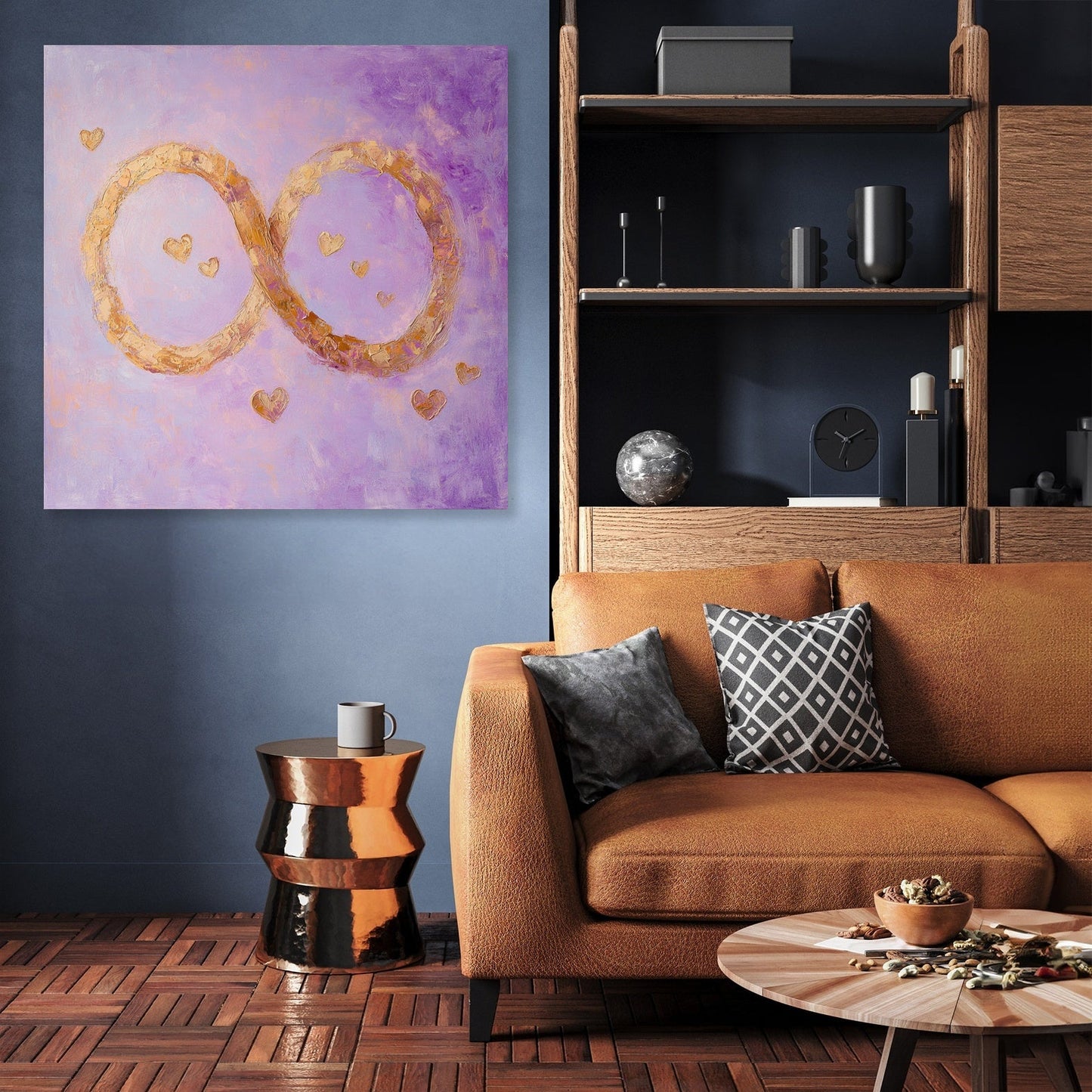 Golden Infinity Heart Canvas