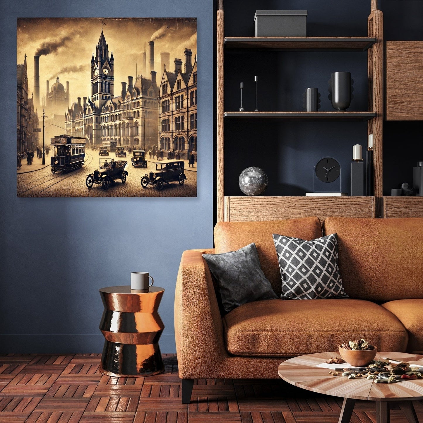 Vintage Manchester Charm Canvas