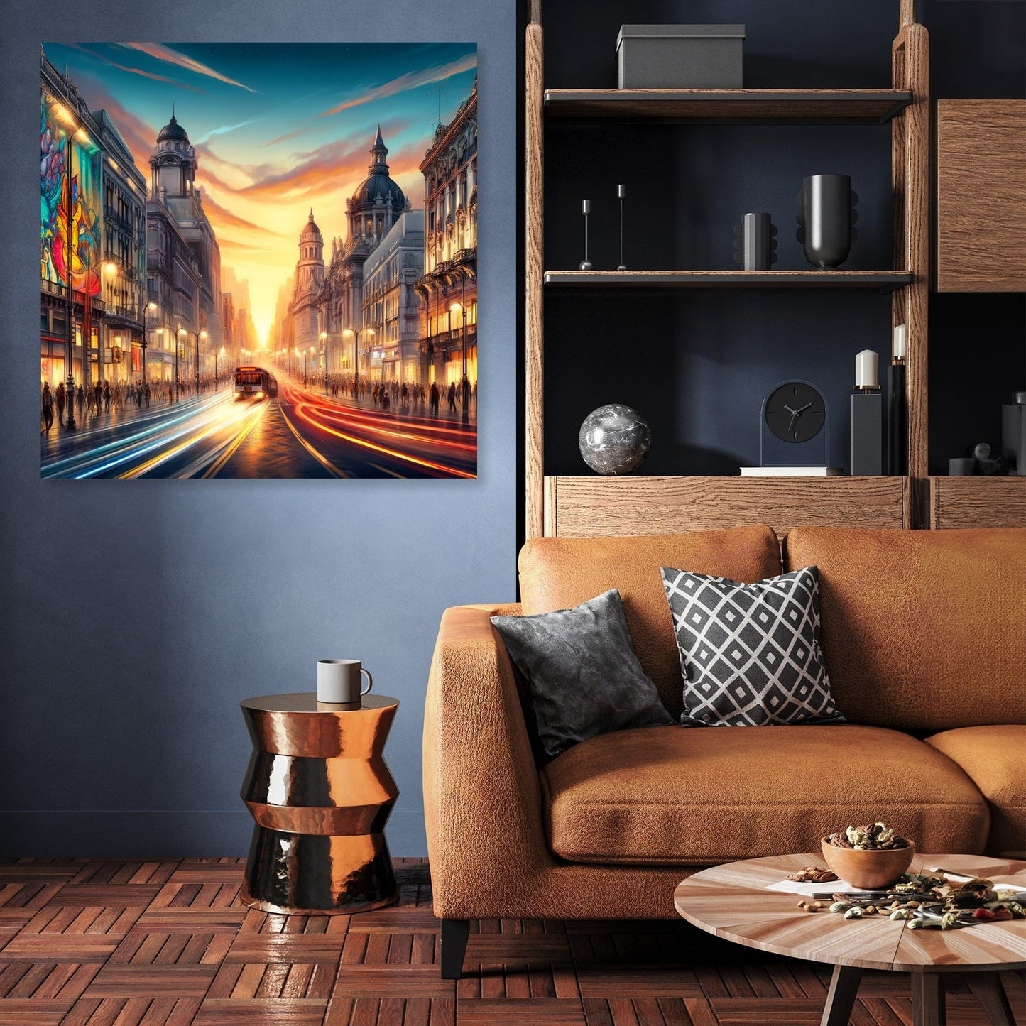 Urban Sunset Symphony Canvas