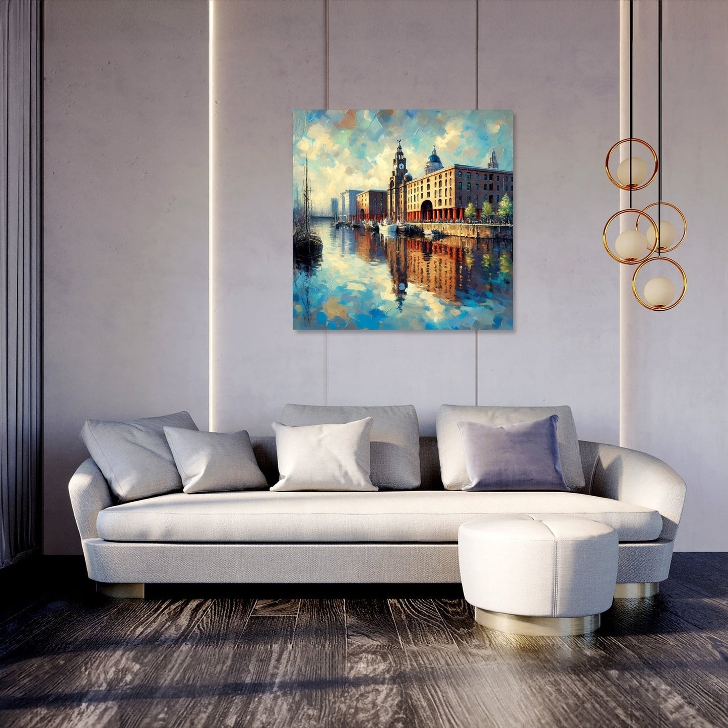 Post-Impressionist Royal Albert Dock Liverpool Canvas