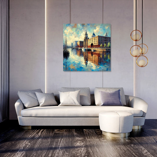 Post-Impressionist Royal Albert Dock Liverpool Canvas