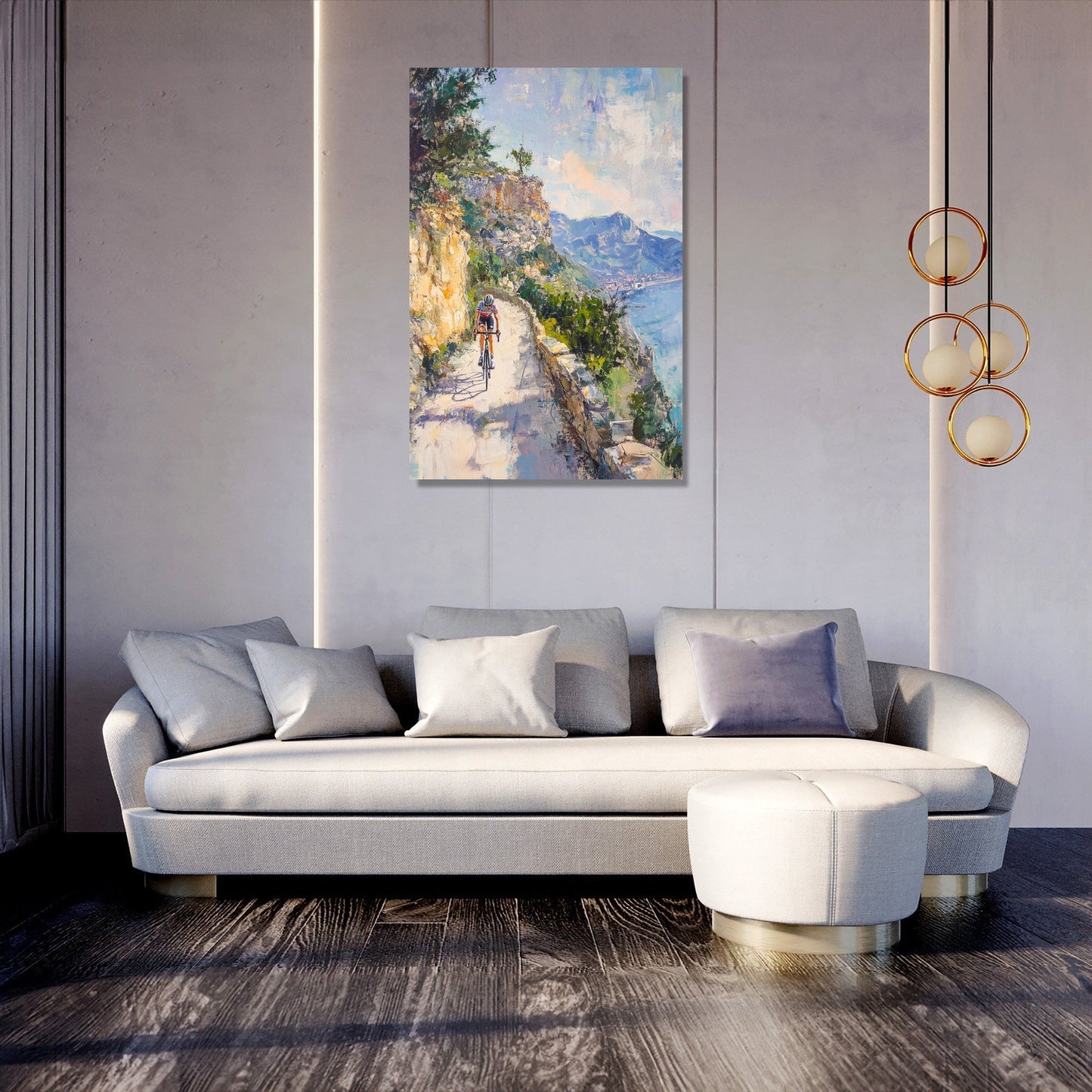 Cyclist's Mountain Pathway Canvas