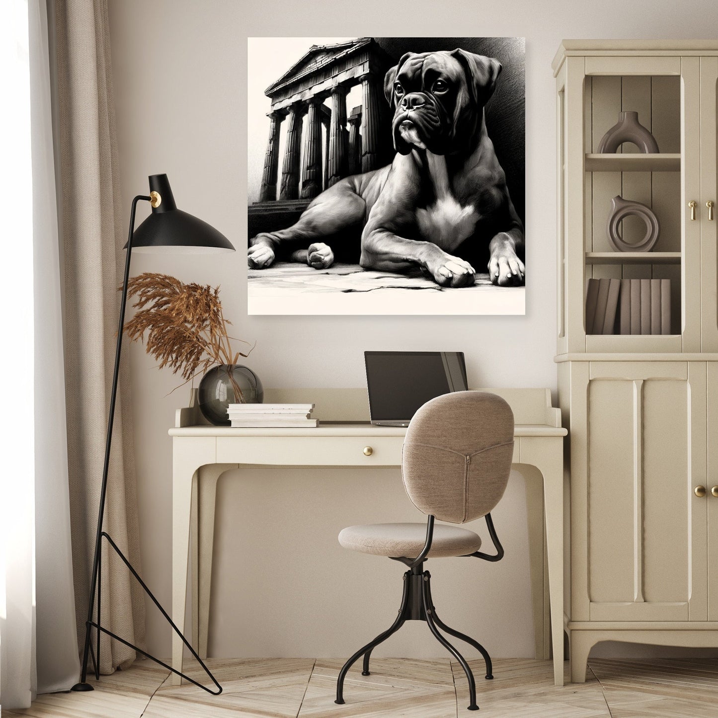 Old World Charm Boxer in Repose Canvas