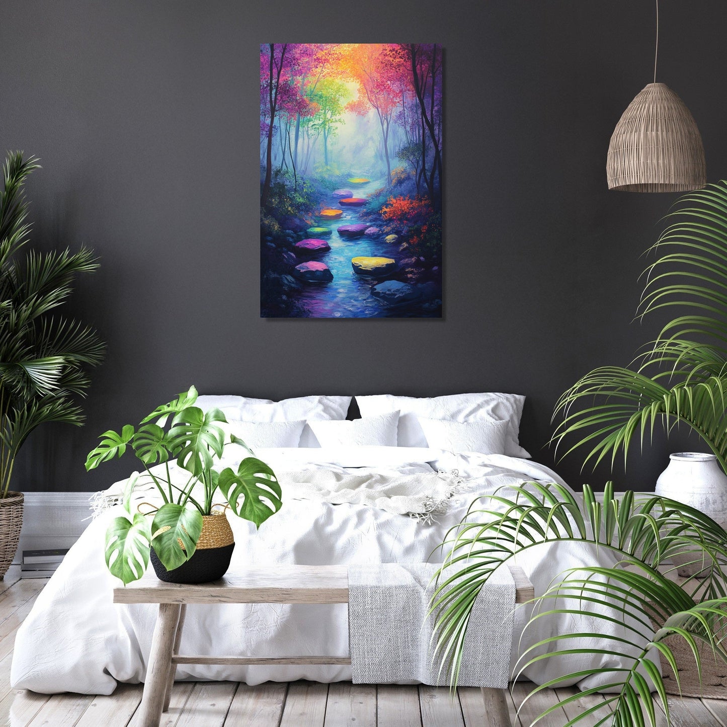 Rainbow Glow Forest Canvas