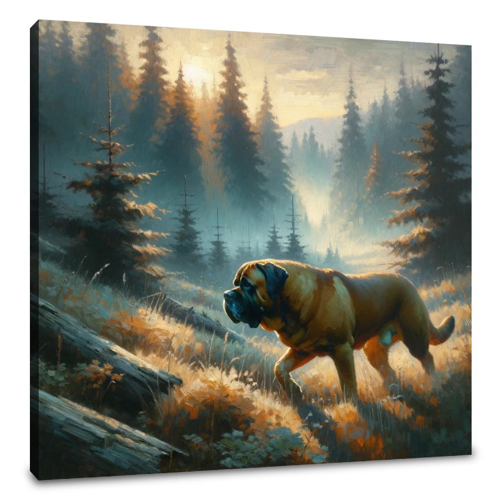 Misty Wilderness Explorer Bullmastiff Canvas