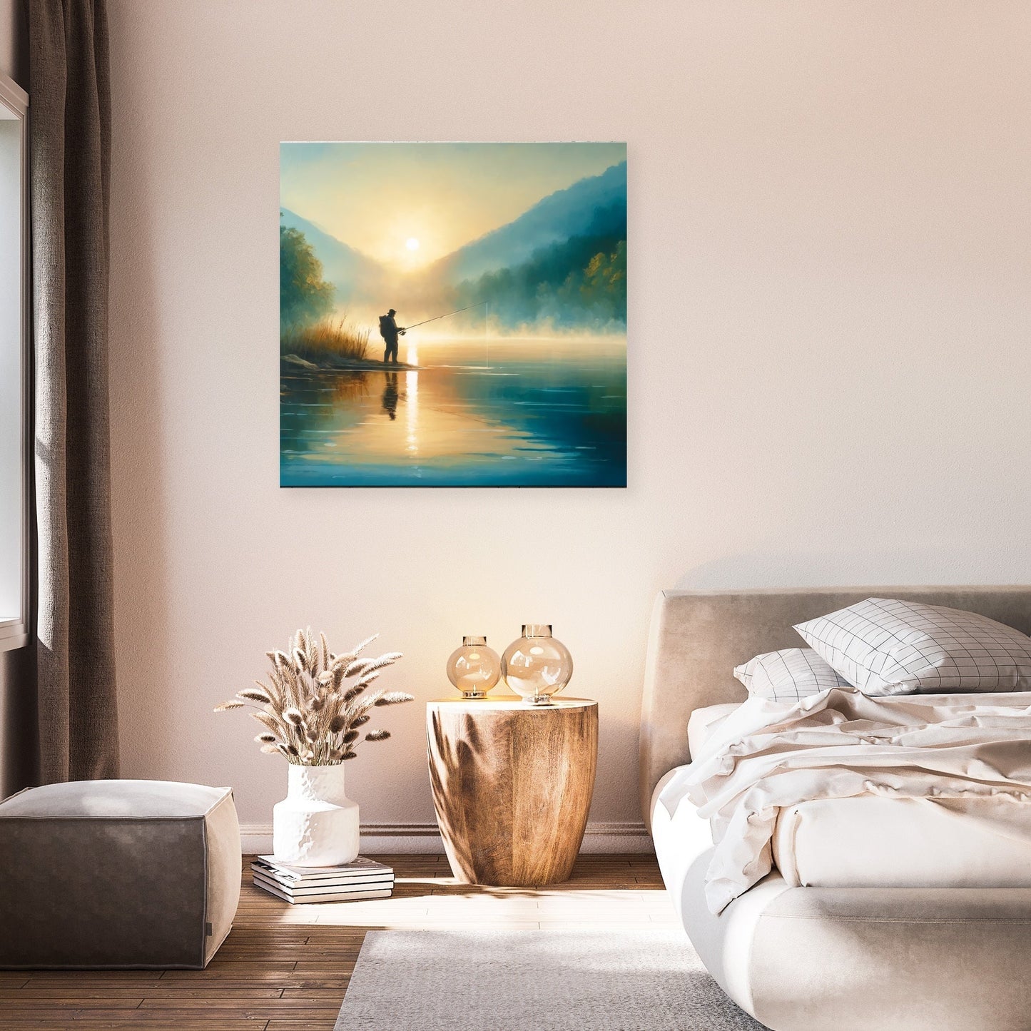 Tranquil Dawn Fishing Canvas