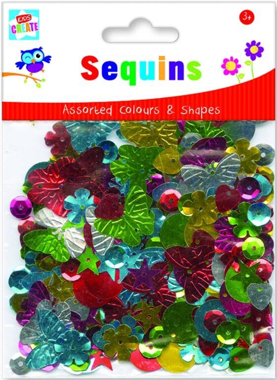 Children's Assorted Pack of Fun Sequins for Arts and Crafts