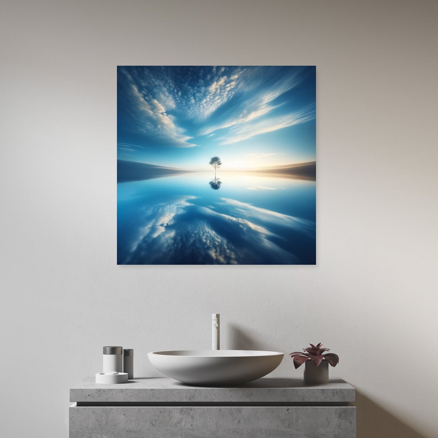 Lake Reflection Tranquility Canvas