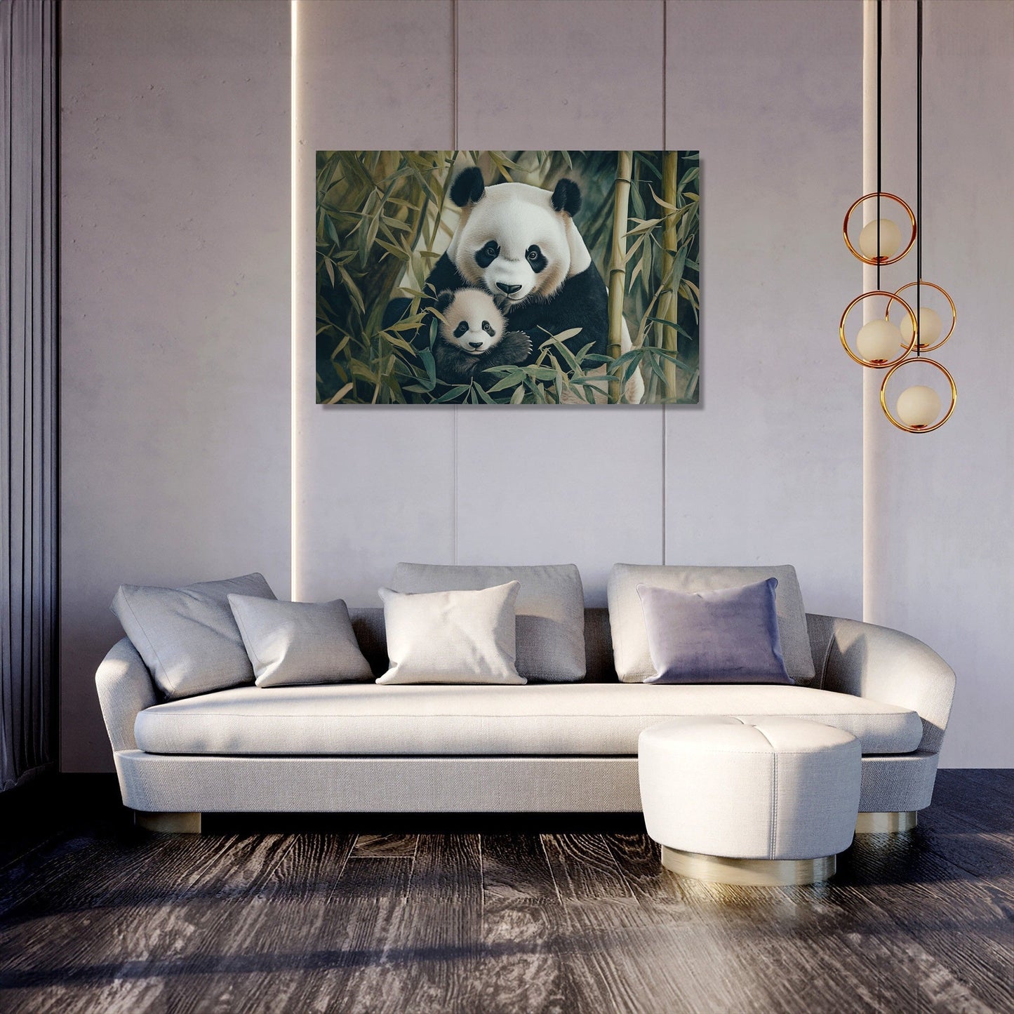 Panda Family Harmony Canvas