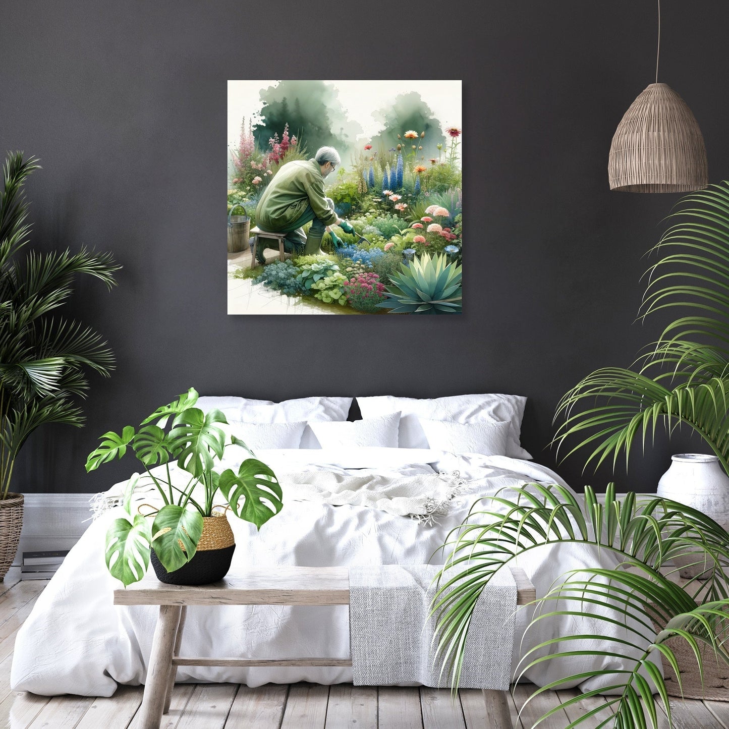 Serene Gardening Canvas
