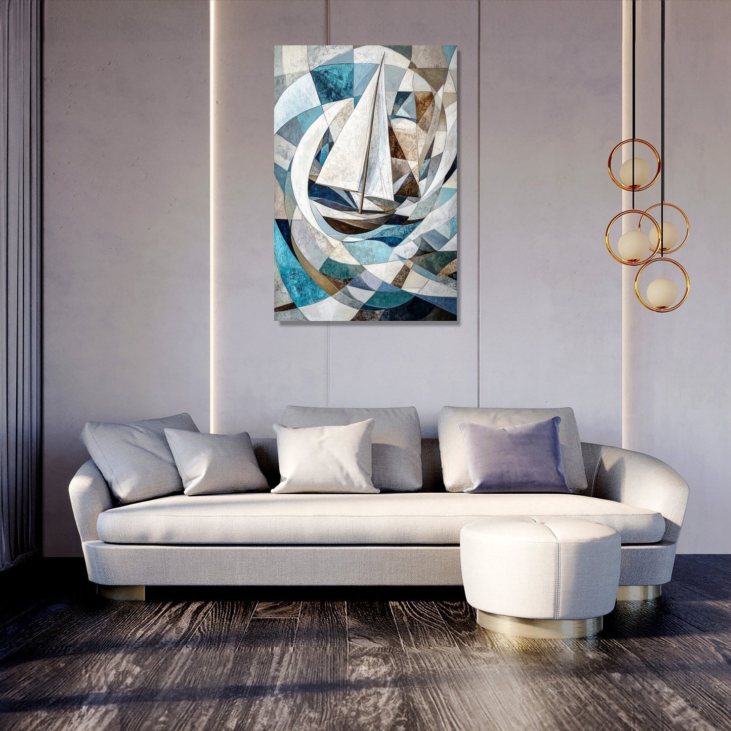 Geometric Sailing Canvas