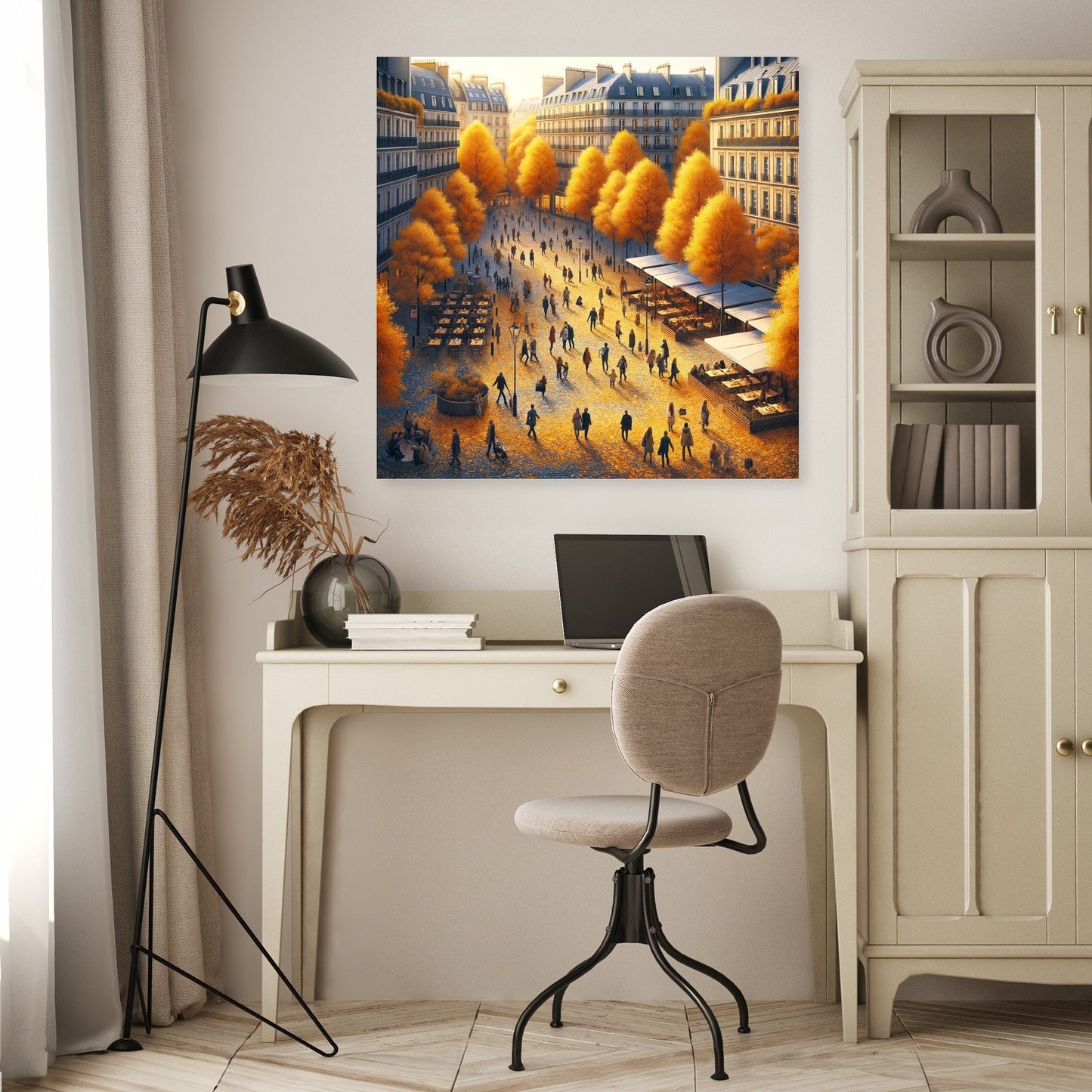 Autumn City Square Canvas