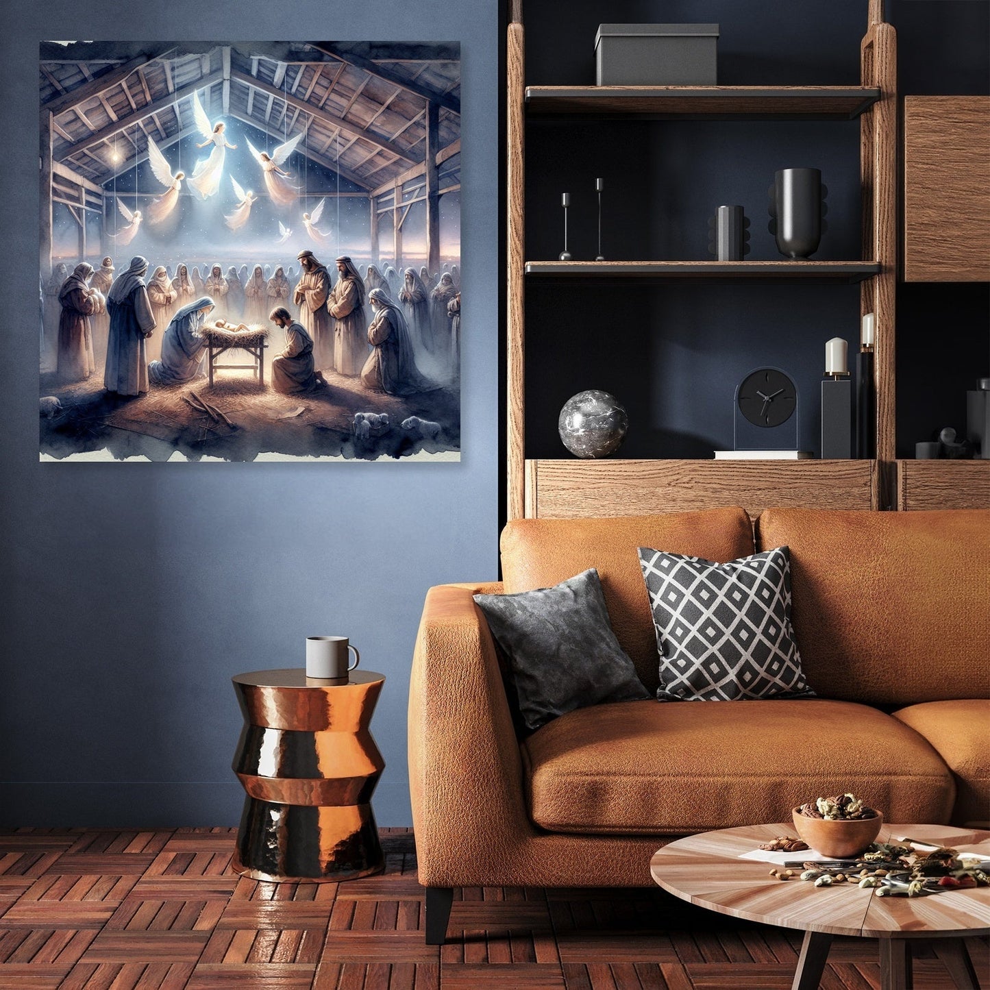 Serene Nativity Nightfall Canvas