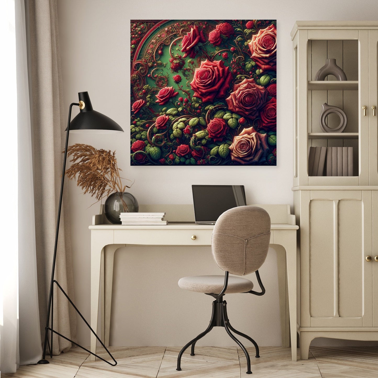 Victorian Rose Embrace Canvas