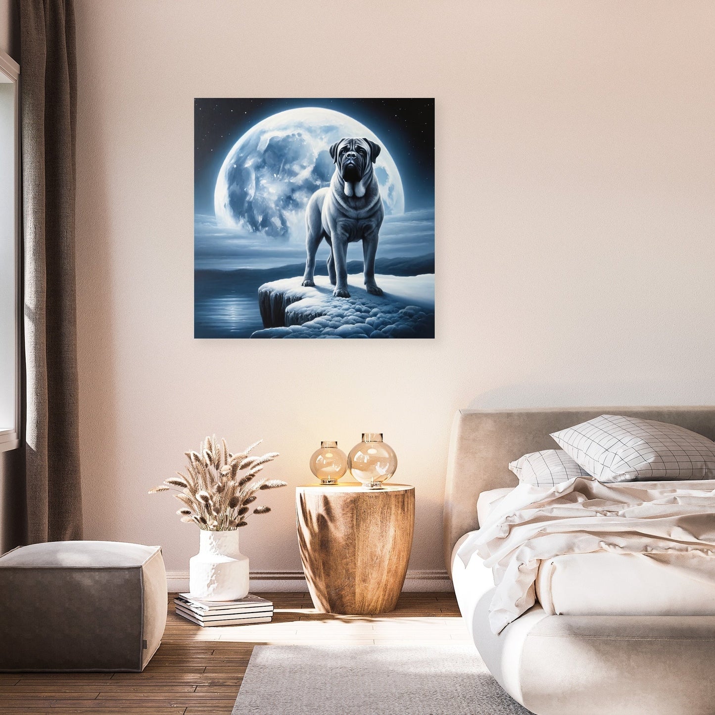 Moonlit Vigil Bullmastiff Canvas