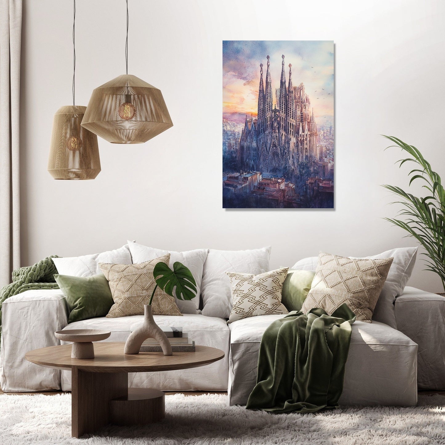 Sunset Serenity at Sagrada Familia Canvas