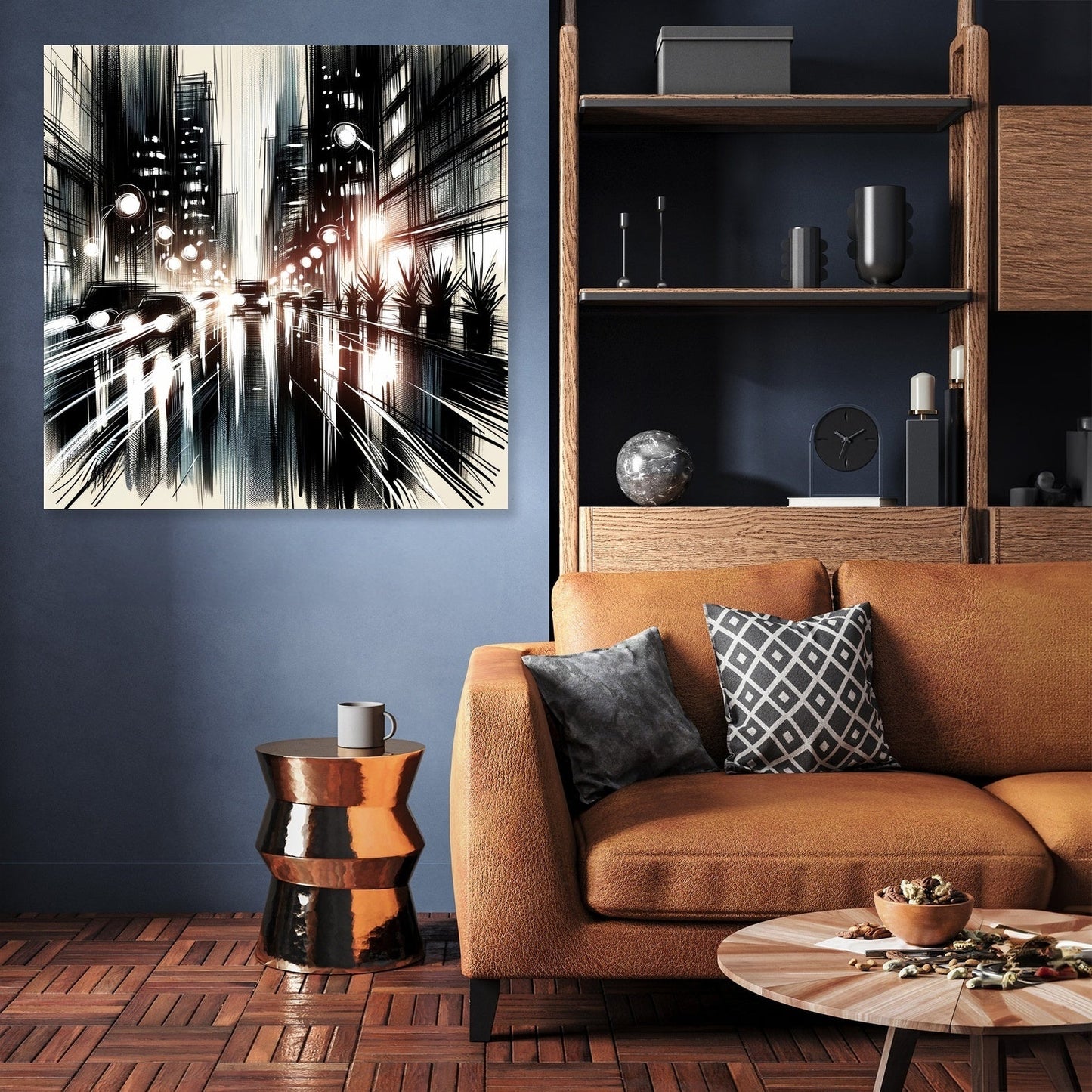 Rainy Night Reflections Canvas