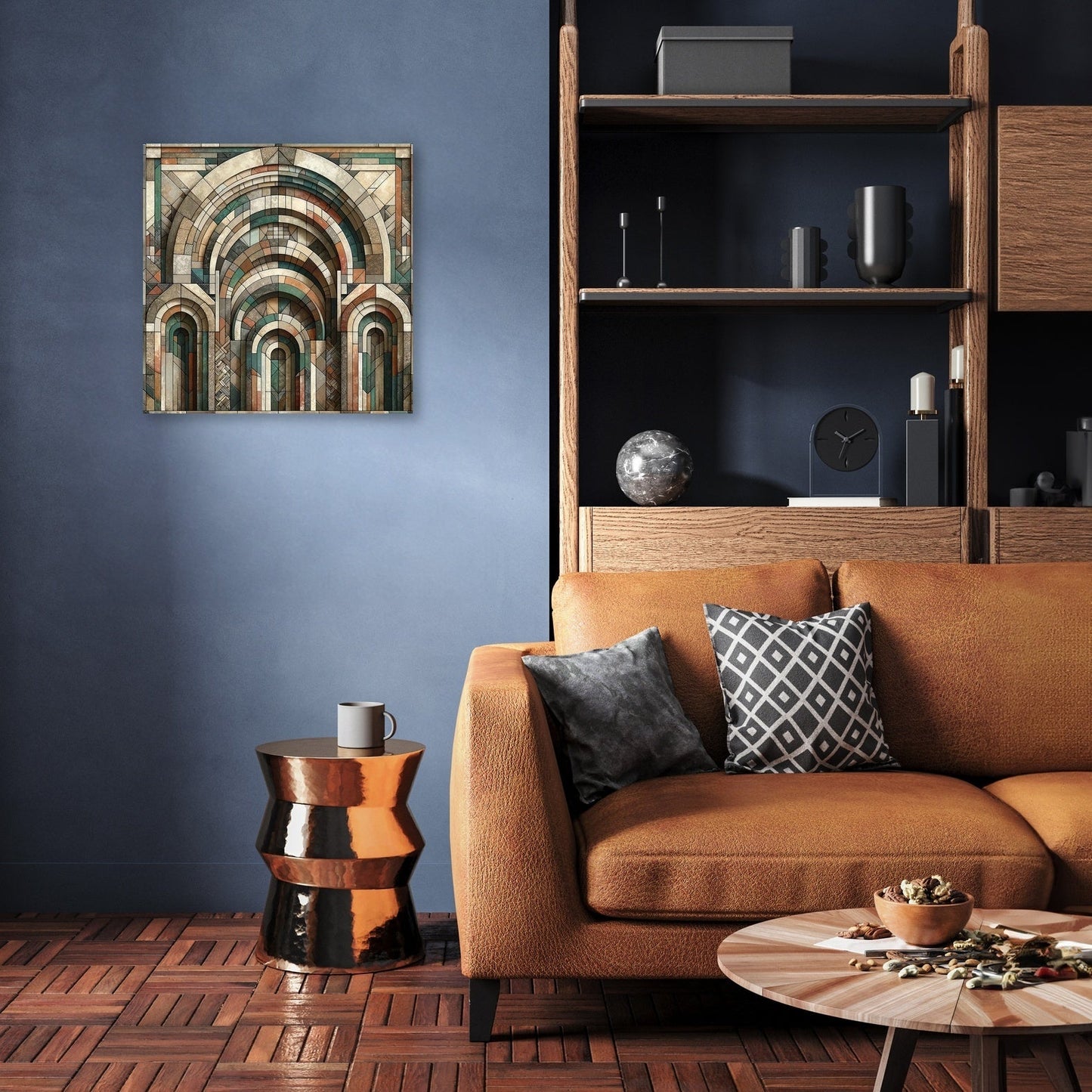 Geometric Harmony of Rustic Arches Canvas