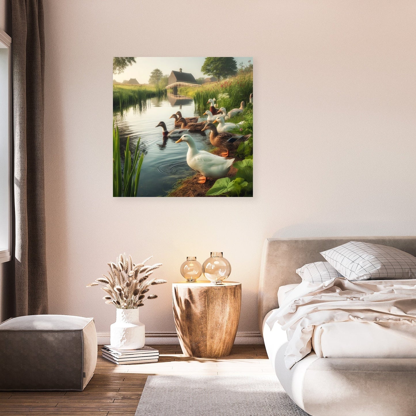 Pondside Ducks Canvas