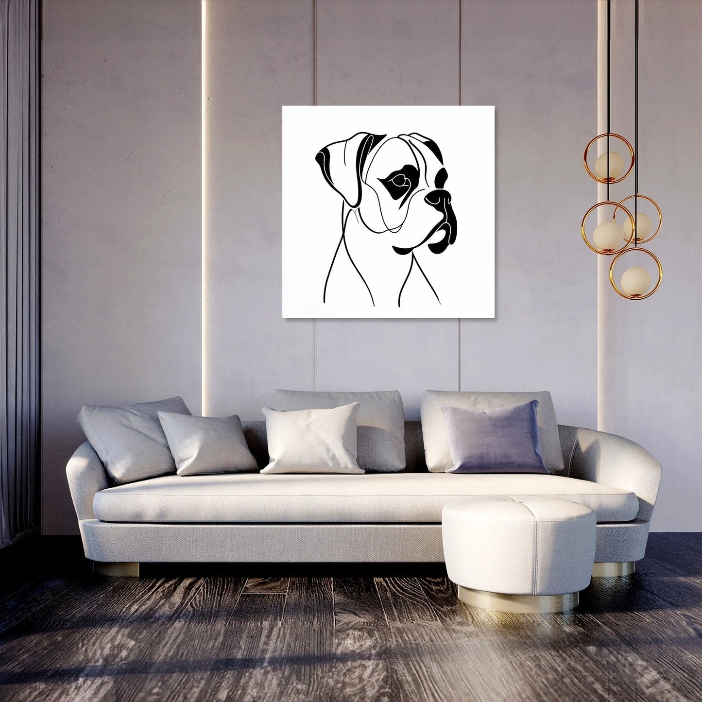 Modern Minimal Boxer Simplified Canvas
