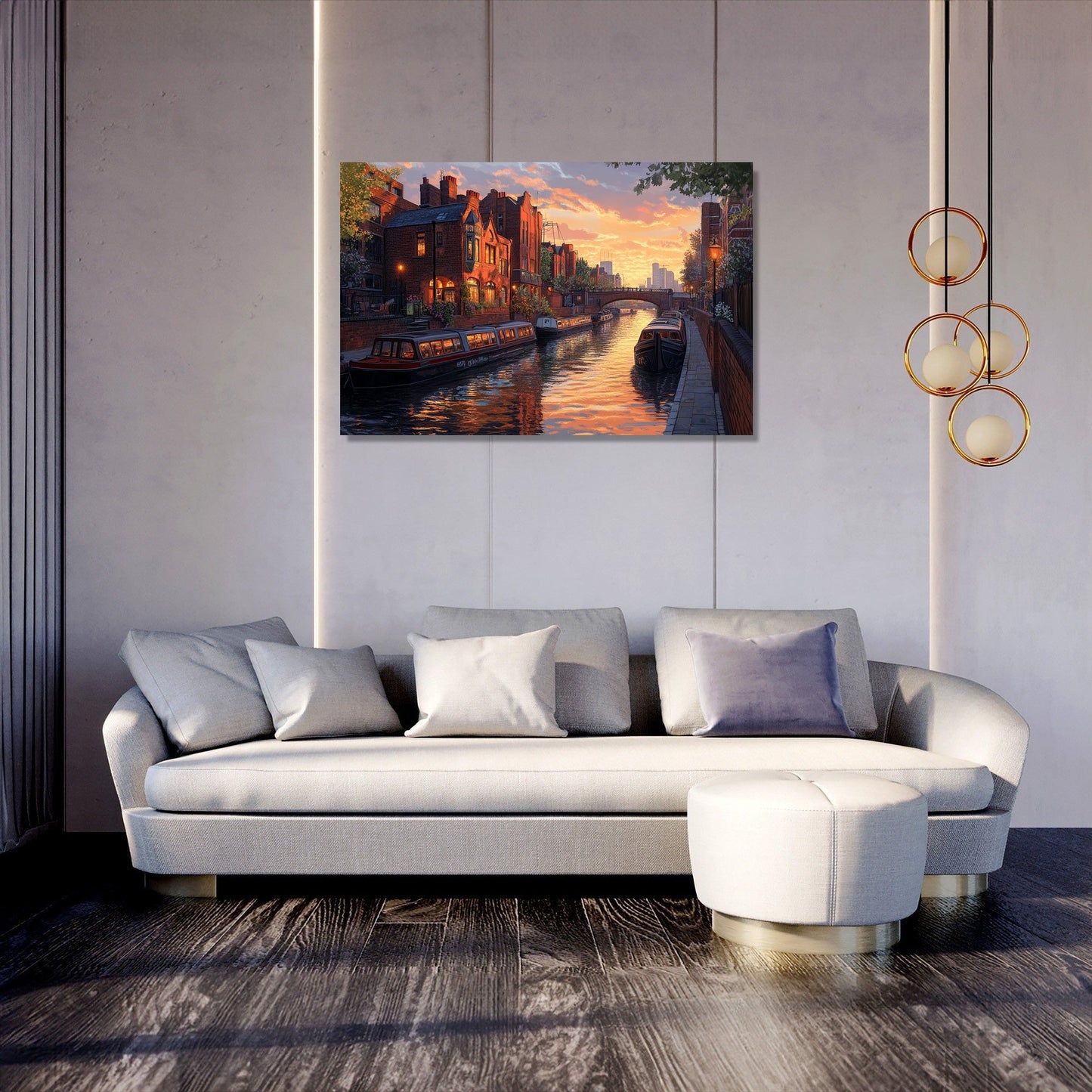 Birmingham Canal Sunset Harmony Canvas