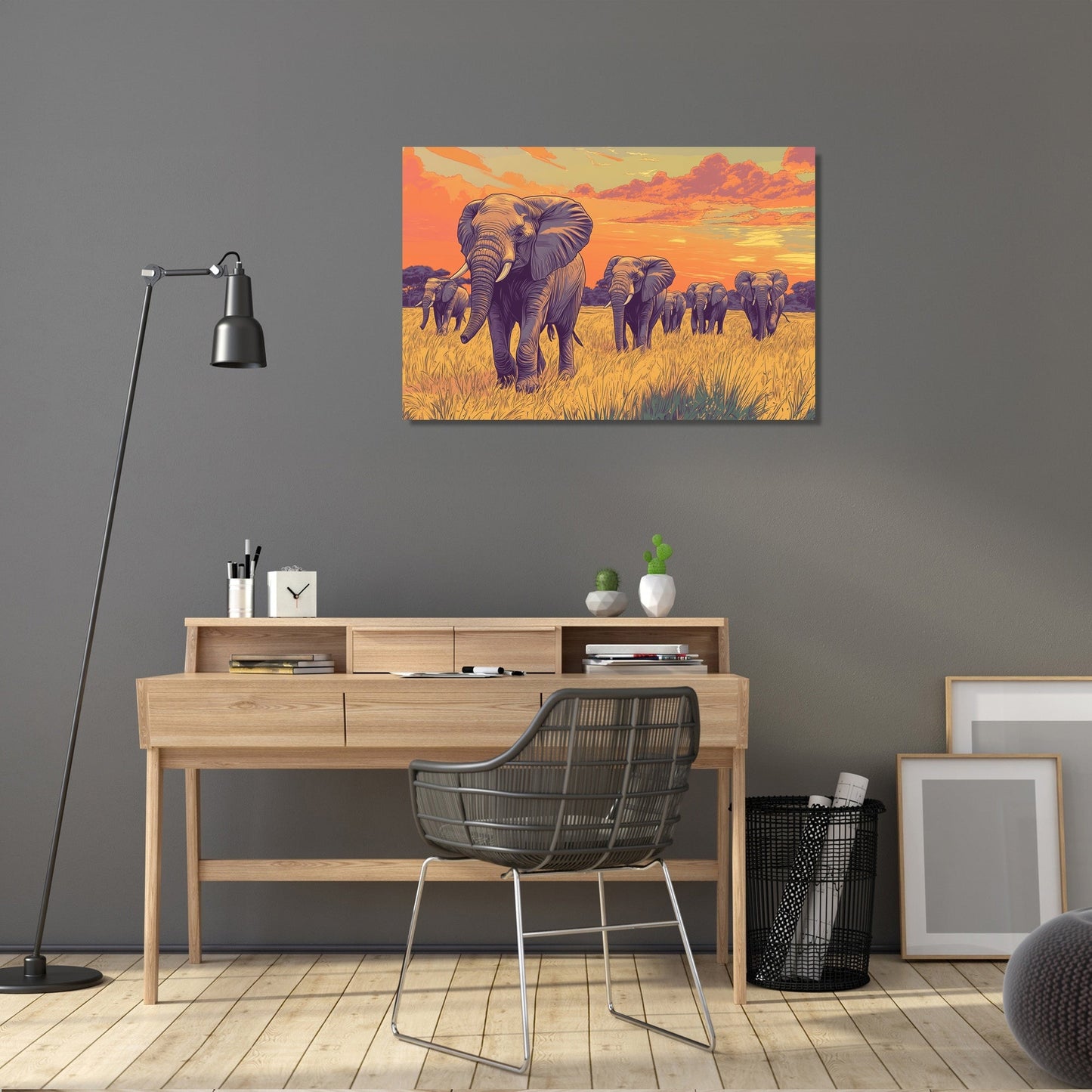 Elephants' Journey Canvas